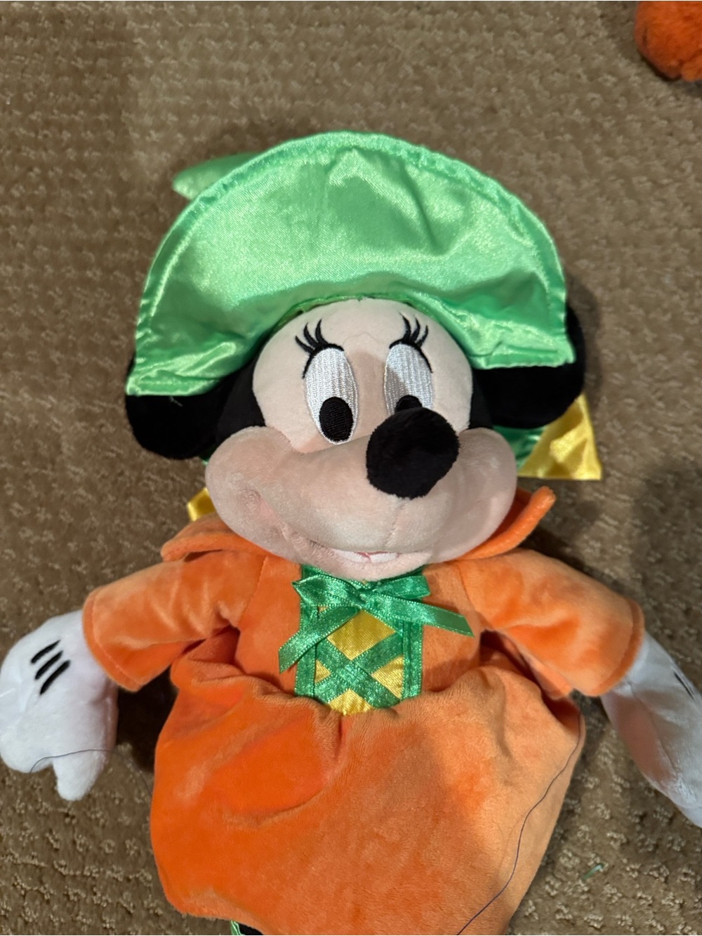 Plush Minnie Mouse Doll in Orange and Green